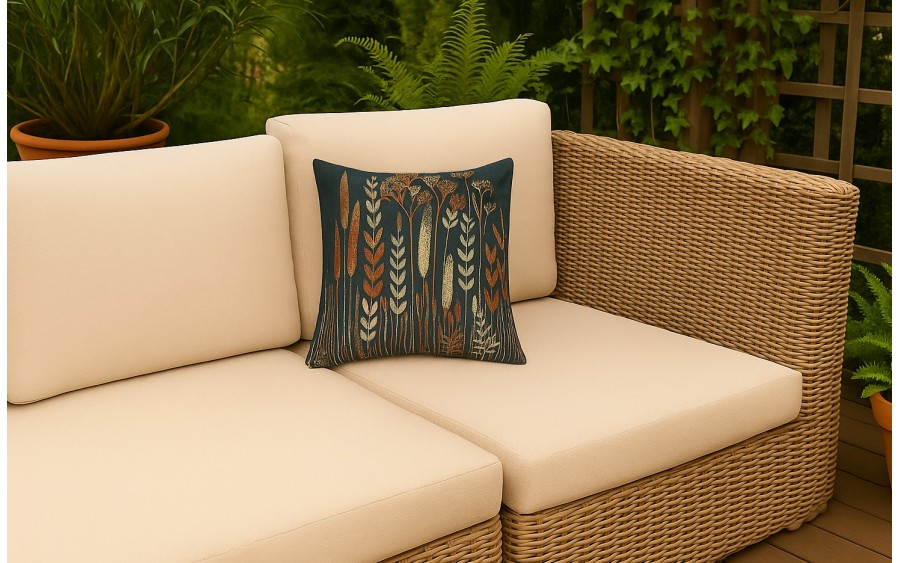 Poszewka dekoracyjna 45x45 cm Łąka ciemna 6202 Gobelinowa Premium