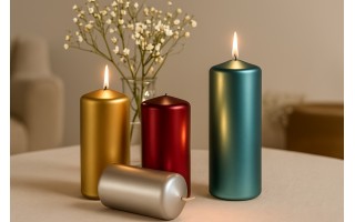 Świeca klubowa 15 cm złota metalik KL-5 150/58