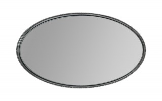 Taca dekoracyjna 23x13 cm srebrna kryształki