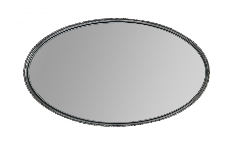 Taca dekoracyjna 23x13 cm srebrna kryształki