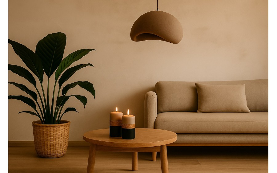 Świeca pieńkowa 15 cm Lumine Mat Caffe Latte 150/70