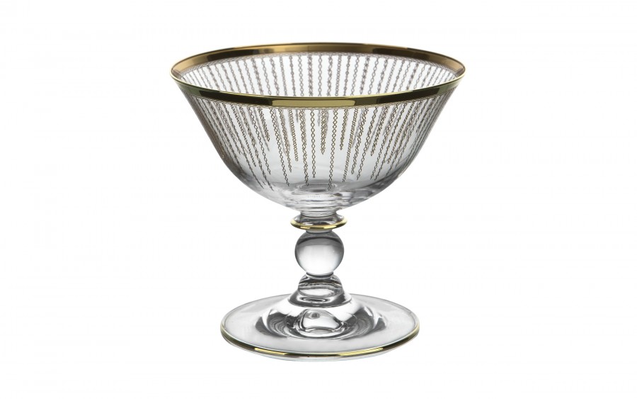 Komplet 6 pucharków do lodów Koral Gold