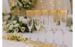 Komplet 6 kieliszków do szampana 190 ml Koral Gold