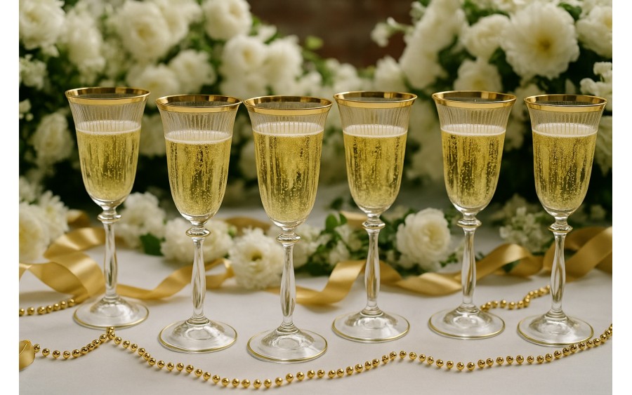 Komplet 6 kieliszków do wina 185 ml Koral Gold