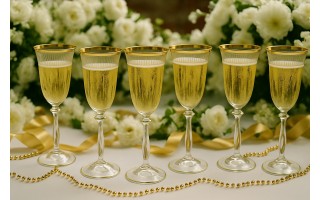 Komplet 6 kieliszków/gobletów 250 ml do napojów Koral Gold