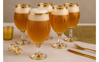 Komplet 6 pokali do piwa 500 ml Koral Gold