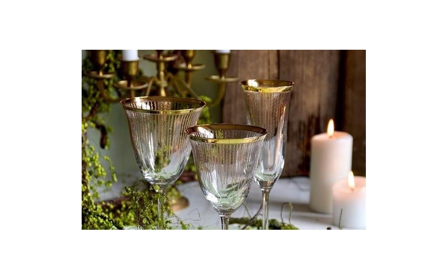 Komplet 6 kieliszków do szampana 190 ml Koral Gold