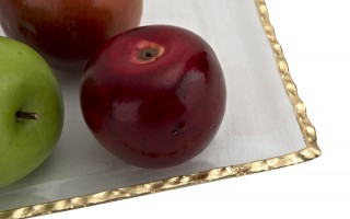 Patera szklana 21x21 cm złota AP144345