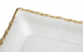 Patera szklana 21x21 cm złota AP144345