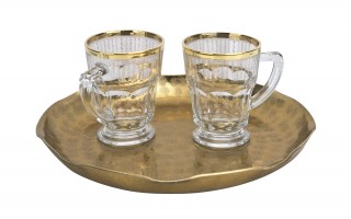 Komplet 2 filiżanek do herbaty/kawy 230 ml Koral Gold