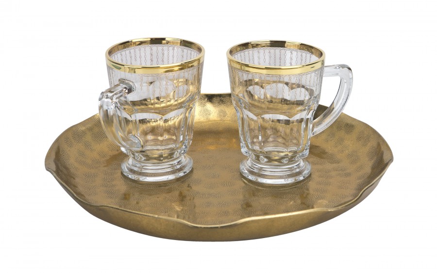 Komplet 2 filiżanek do herbaty/kawy 230 ml Koral Gold