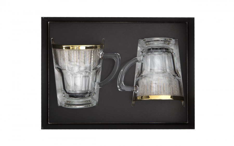 Komplet 2 filiżanek do herbaty/kawy 230 ml Koral Gold