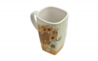 Kwadratowy Kubek porcelanowy 650 ml Sunflowers