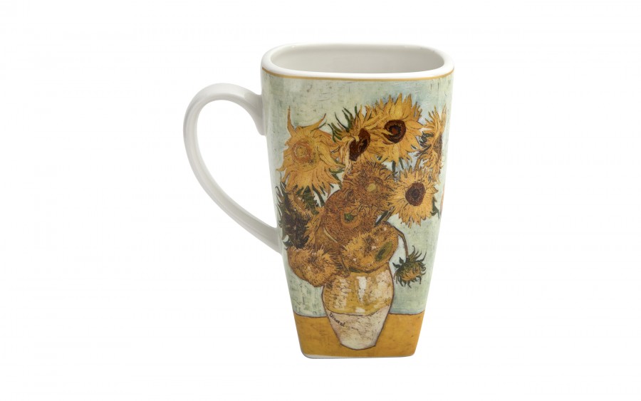 Kwadratowy Kubek porcelanowy 650 ml Sunflowers