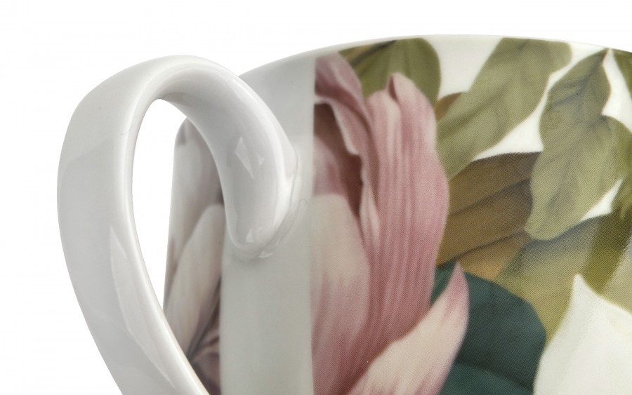 Kubek porcelanowy 460 ml Kwiaty Magnolie w koszyczku