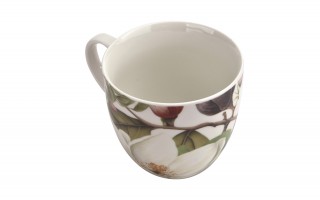 Kubek porcelanowy 460 ml Kwiaty Magnolie w koszyczku