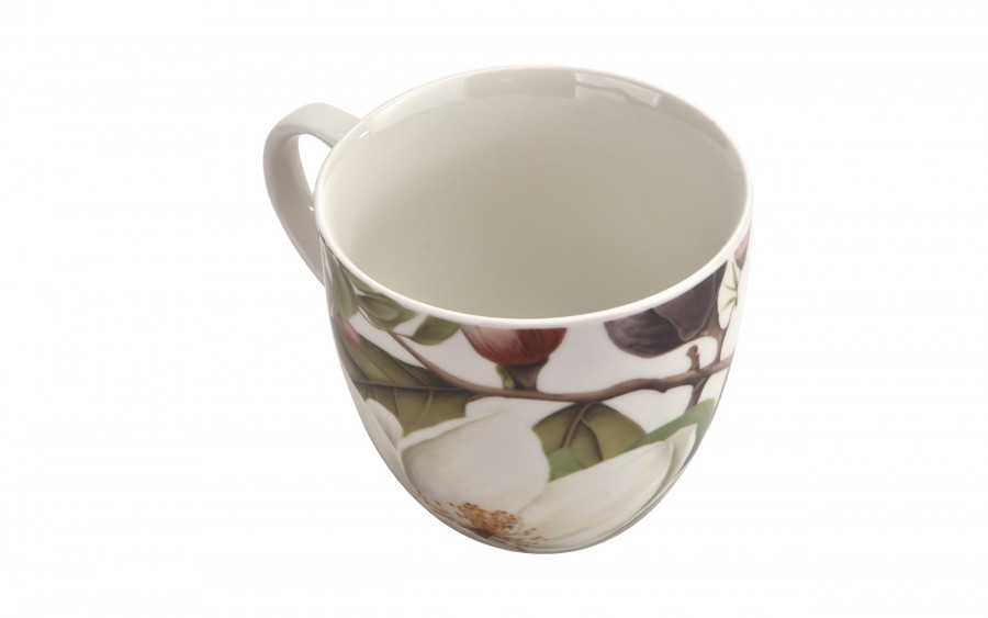 Kubek porcelanowy 460 ml Kwiaty Magnolie w koszyczku