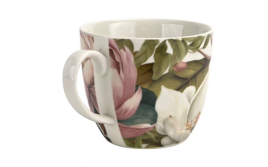 Kubek porcelanowy 460 ml Kwiaty Magnolie w koszyczku