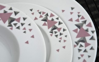 Komplet talerzy dla 6 osób Geometric 18 el.