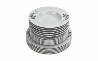 Komplet talerzy dla 6 osób Flora 18 el.