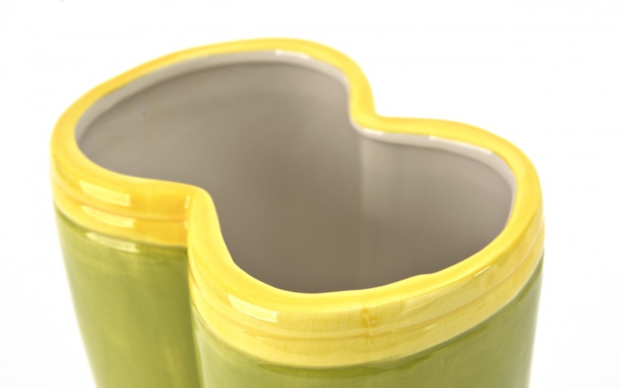 Osłonka ceramiczna Buty zielono-żółte