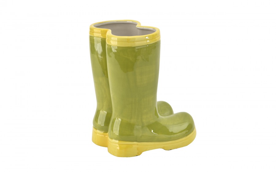 Osłonka ceramiczna Buty zielono-żółte