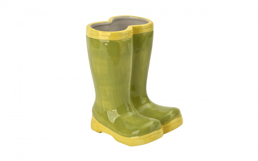 Osłonka ceramiczna Buty zielono-żółte