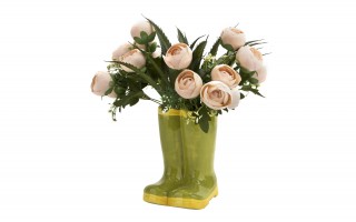 Osłonka ceramiczna Buty zielono-żółte