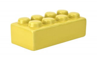 Skarbonka ceramiczna Klocek żółta 16x8x6 cm