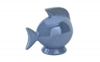 Skarbonka ceramiczna Ryba błękitna mała 14x7,5 cm