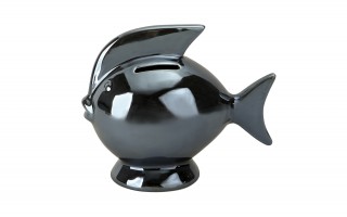 Skarbonka ceramiczna Ryba granatowa mała 14x7,5 cm