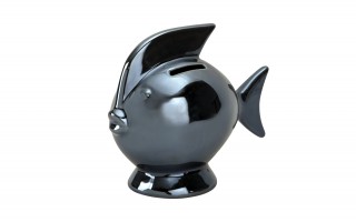 Skarbonka ceramiczna Ryba granatowa mała 14x7,5 cm