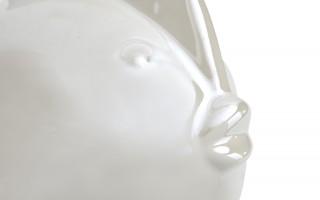 Skarbonka ceramiczna Ryba biała mała 14x7,5 cm