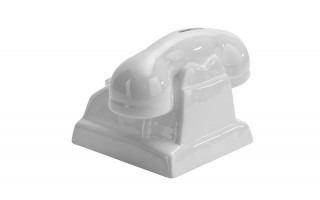 Skarbonka ceramiczna Telefon biały 18x13 cm