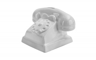 Skarbonka ceramiczna Telefon biały 18x13 cm