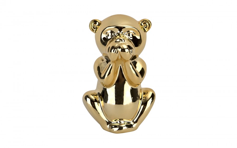 Skarbonka ceramiczna Małpka "Usta" złota