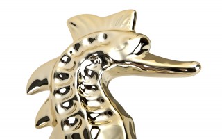 Ozdoba ceramiczna Złoty Konik morski 29 cm