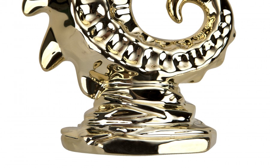 Ozdoba ceramiczna Złoty Konik morski 29 cm