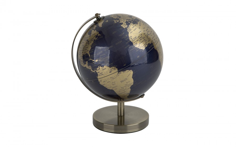 Globus Ziemi granatowo złoty mały