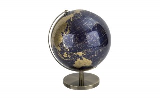 Globus Ziemi granatowo złoty duży