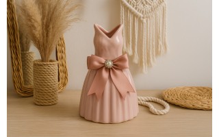 Wazon ceramiczny Sukienka różowa