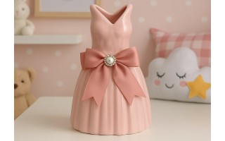 Wazon ceramiczny Sukienka różowa