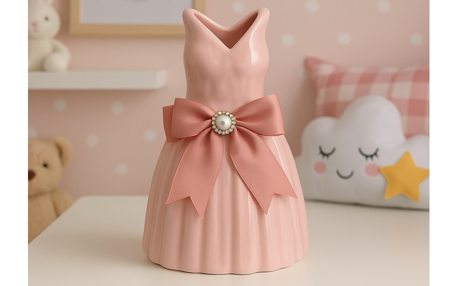 Wazon ceramiczny Sukienka różowa