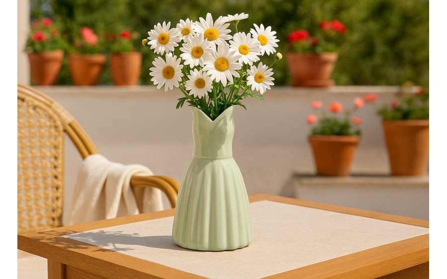 Wazon ceramiczny Sukienka zielona