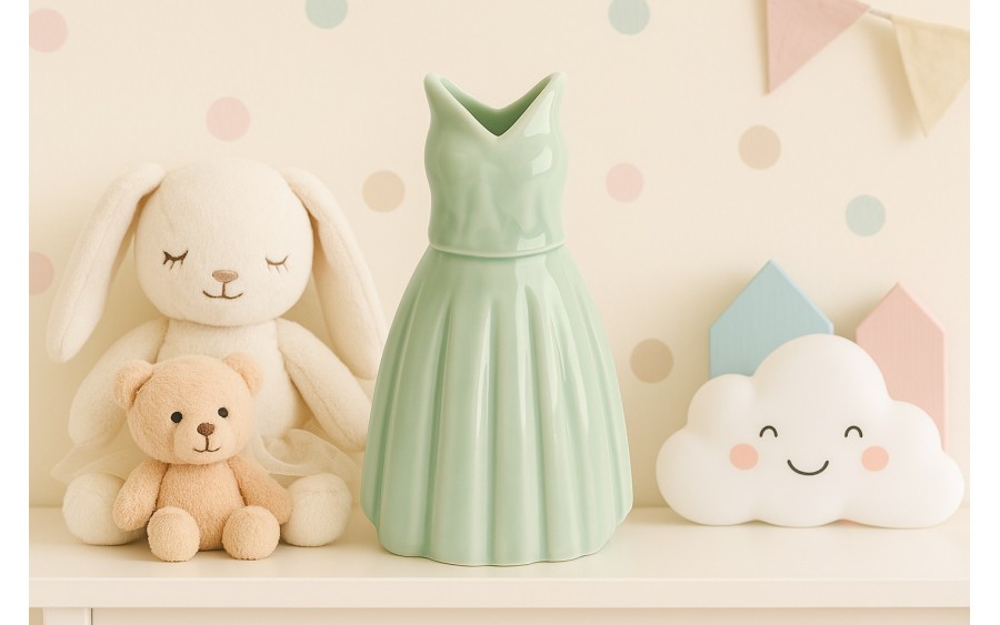 Wazon ceramiczny Sukienka zielona