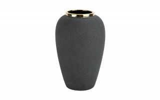 Wazon ceramiczny 30 cm szaro-złoty 179098