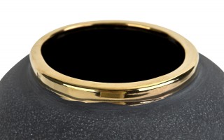 Wazon ceramiczny 38 cm szaro-złoty 179099