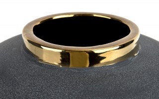 Wazon ceramiczny 27 cm szaro-złoty 179097