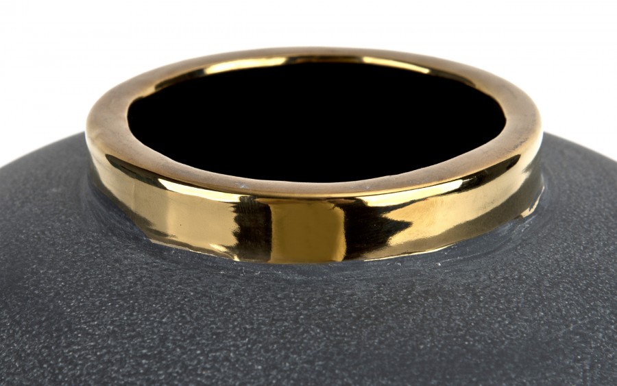 Wazon ceramiczny 27 cm szaro-złoty 179097