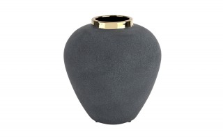 Wazon ceramiczny 27 cm szaro-złoty 179097